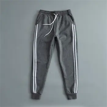 

Women Pants Capris Causal Trousers Loose Thicken Velvet Harem Pants Ankle-Length Side Stripe Baggy Pants