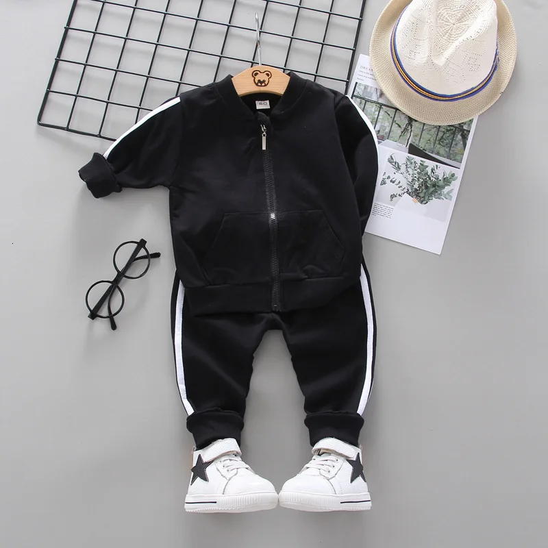 Демисезонный для подвижных игр; Детские комплект одежды для маленьких мальчиков и девочек возрастом от куртка на молнии и брюки 2 шт./компл. Одежда для малышей, спортивные костюмы для детей