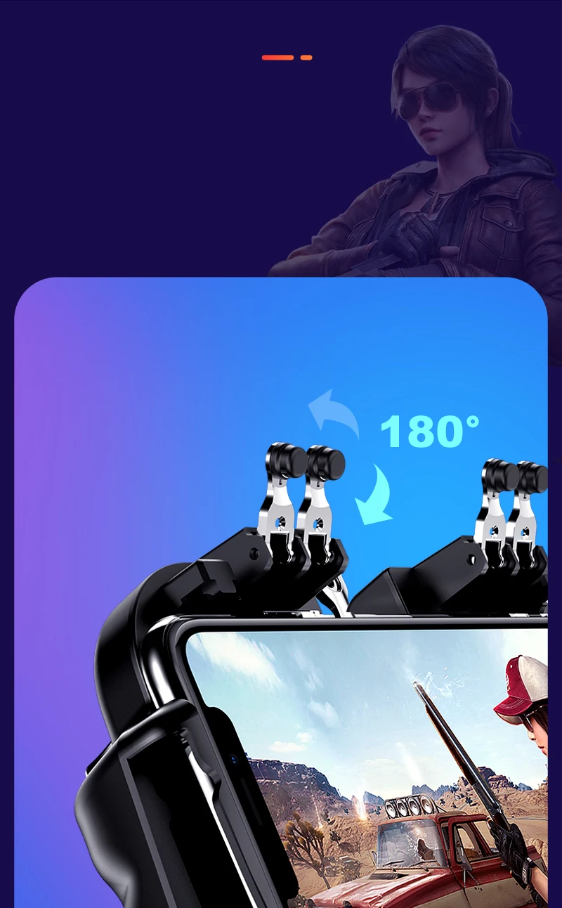  H9 Six Finger PUBG Game Controller Gamepad Trigger Shooting Free Fire Cooling Fan Gamepad Joystick 