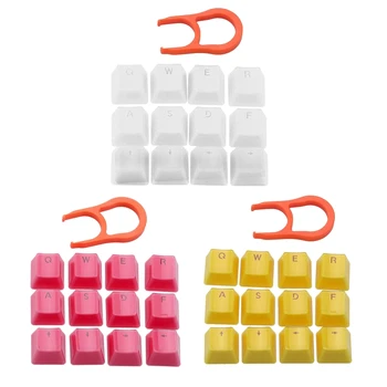 

12-key Keycap PBT Crystal Translucent Keycaps with Key Puller for Mechanical Keyboard Laptop Computer Replacement Accessories