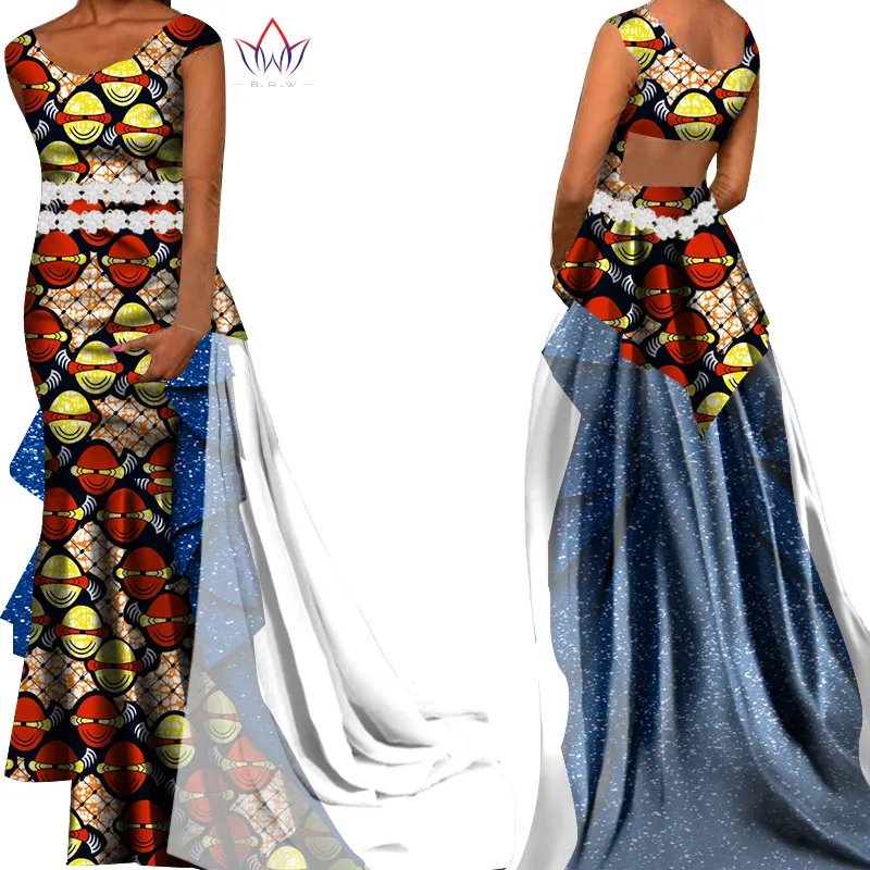 Платья без рукавов для женщин вечерние свадебные Повседневные платья африканская Дашики женские платья 2019 африканские платья для женщин