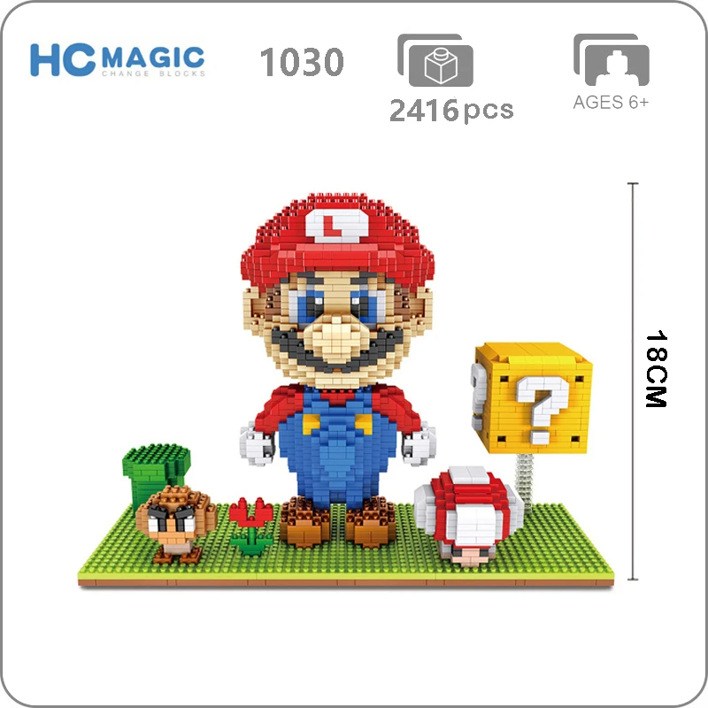 HC 3453 игра Супер Марио Гумба монета цветок Красный 3D модель DIY микроконструктор