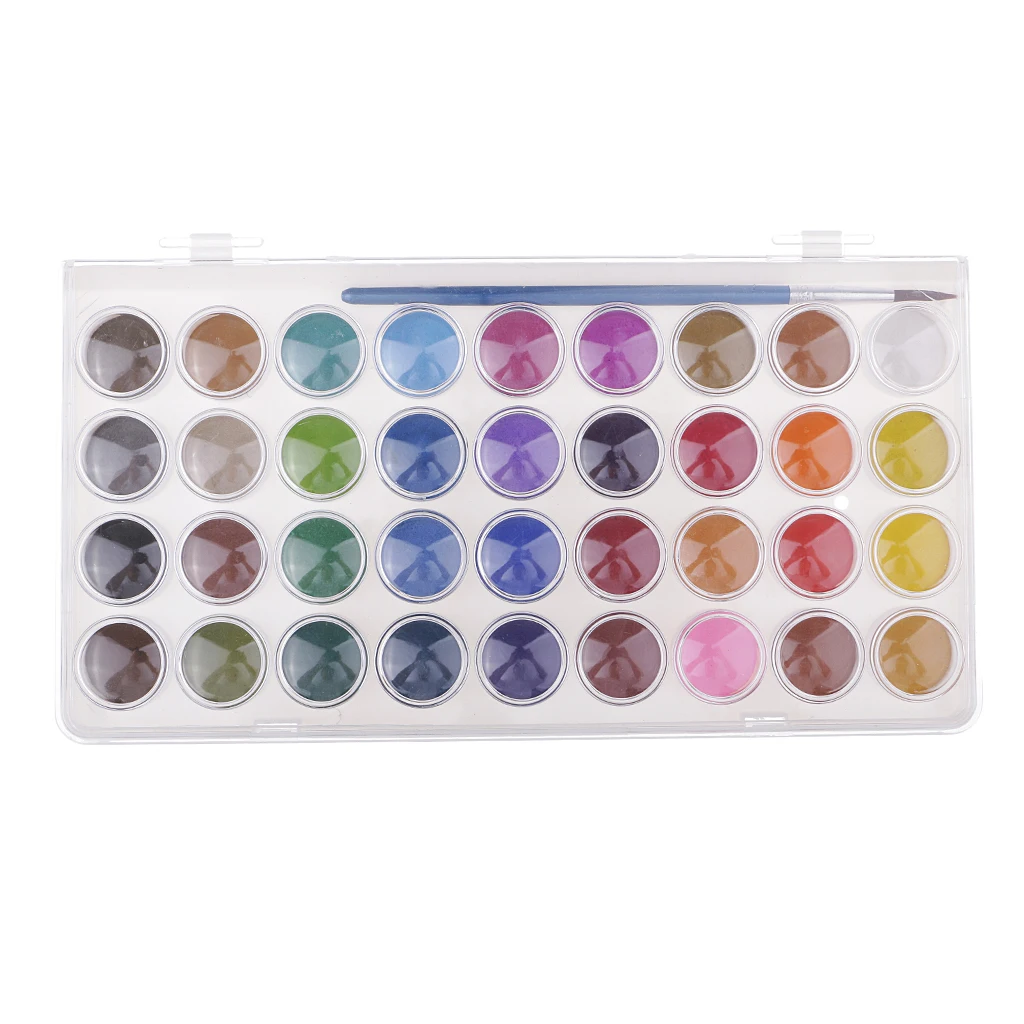 36 Colors Watercolor Pan Set, Vibrant Color Art Watercolor Paint Set with Brush, Easy to Blend Colors, Perfect for Kids Adults