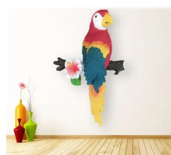 

RESINOUS CREATIVE HOME STEREO PARROT WALL HANGING BACKGROUND LIVING ROOM RESIN WALL DECORATION HEAD SCULPTURE