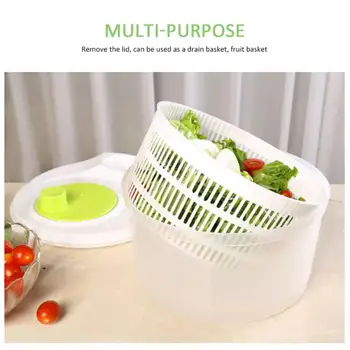 

NEW Salad Spinner Plastic Lettuce Greens Washer Dryer Drain Crisper Strainer Washing Drying Leafy Vegetables Kitchen Accessories