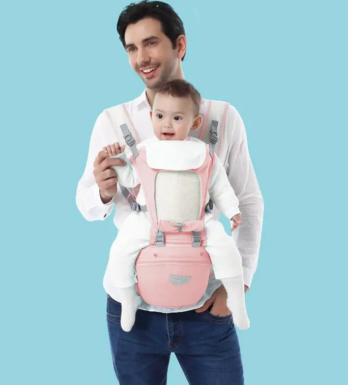 Эргономичная Сумка-кенгуру для детей 0-48 месяцев, рюкзак для младенцев, слинг-Хипсит, Регулируемый Детский Рюкзак-кенгуру с нагрудниками - Цвет: 1
