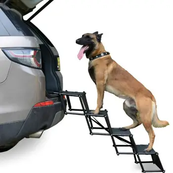 

Dog Car Step Stairs Folding Pet Ladder Ramp For Trucks Indoor Outdoor Use Portable Pet Training Toys Great Protection New