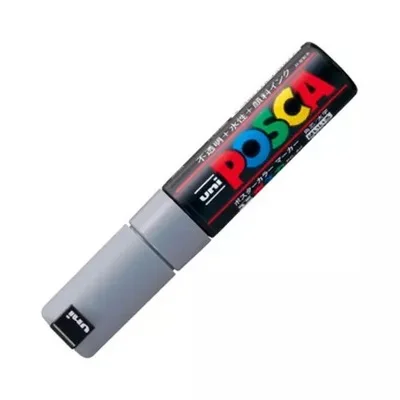 Один кусок Uni Posca PC-8K Краска Маркер-широкий Tip-8mm 15 цветов доступны Рисунок плакат реклама граффити ручка - Цвет: Светло-серый
