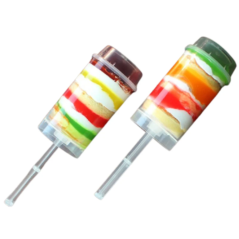 

10 Pieces x Home Party Event Wedding Supplies Heavy Food-safe Plastic Push Pop Dessert Cups Lids for Dessert Bars