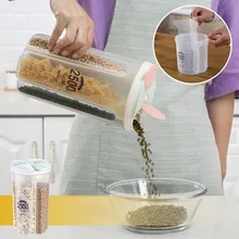 3 цвета прозрачная пластиковая емкость для хранения коробка сухая сушеная пищевая коробка для хранения Контейнер для кухни для сухих злаков коробка