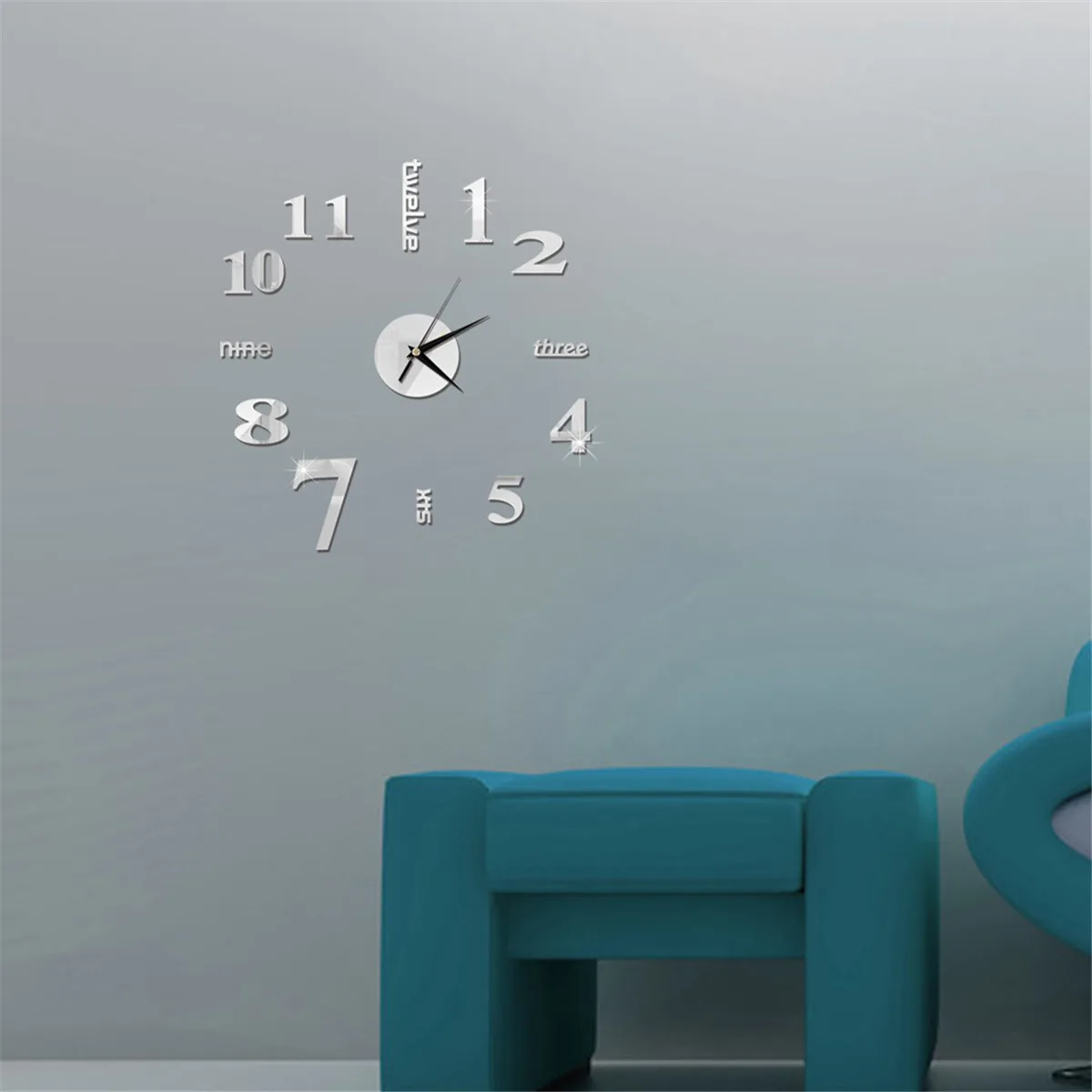 DIY Wall Clock 3D Mirror Clock Creative Acrylic Wall Stickers Living Room Quartz Needle Europe horloge Home Decor Drop shipping