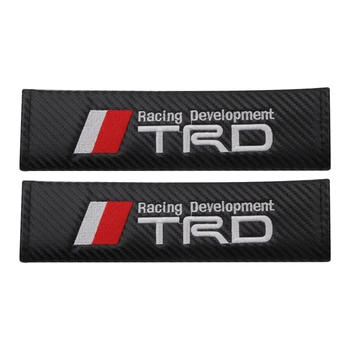 

1 PCS Car Carbon fiber seat belt cover Car shoulder pad For Toyota TRD corolla chr avensis yaris rav4 Camry Car accessories