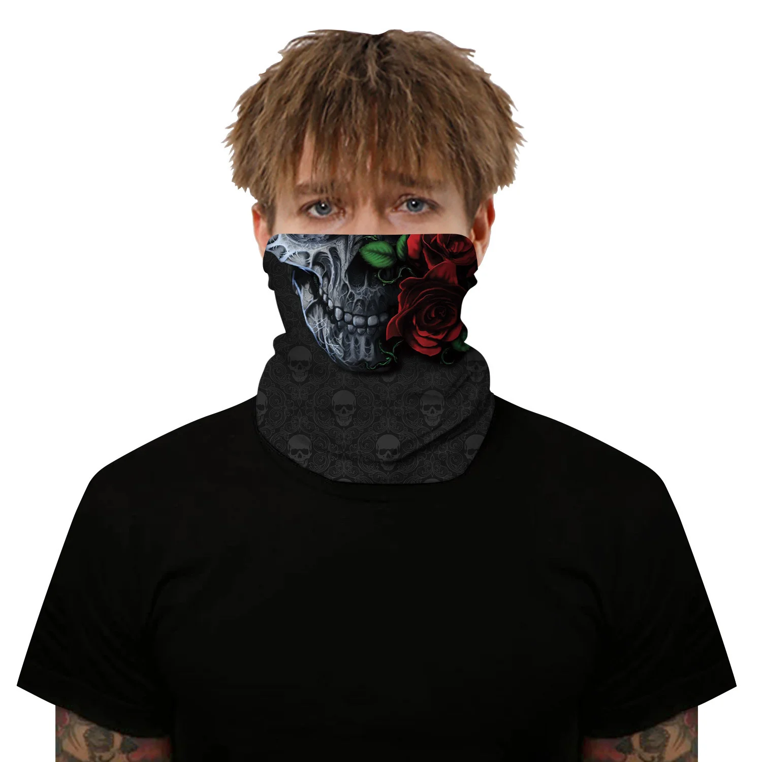 mens snood scarf 3D Seamless Motorcycle Skull Magic Bandana Neck Gaiter Thin Tubular Ring Scarves Sun Guard Face Headband Scarf Bicycle Headwear head scarves for men