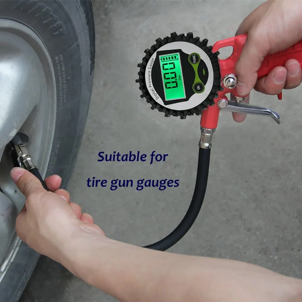 Resolution 0.02psi Accuracy 1% Logo High Precision Tire Pressure Gauge,Digital Manometer Low Pressure Gauge with 1/4 NPT Bottom Connector and Rubber Protector 0-15 Psi 