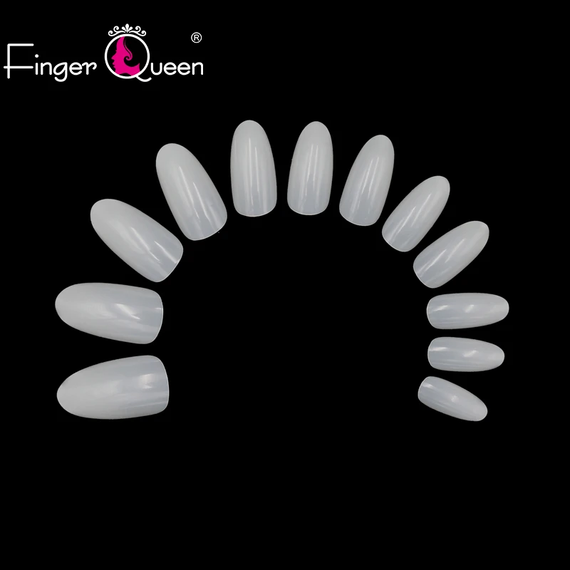 Fingerqueen 500 шт акриловые овальные накладные ногти полностью прозрачные наклейки на ногти Типсы Французский маникюр