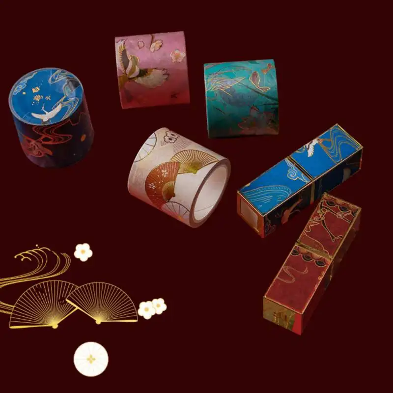 Традиционный Древний китайский стиль декоративные печатные клейкие бумажные ленты для рукоделия подарочная упаковка Скрапбукинг