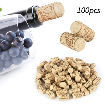 

100pcs Wine Corks Stopper Wine Glass Bottle Cover Reusable Sealing Wood Lid Cap Wine Bottle Stopper Kitchen Bottle Accessories
