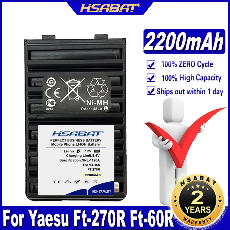 Fnb-V94 Fnb-83 2200 мА/ч Батарея для Yaesu Ft-270R Ft-60R Vertex Vx-160 Vx-168 Vx-180 Vx-210 Vxa-220 Vx-414 Vx-417 Hx-370S Hx-270 |
