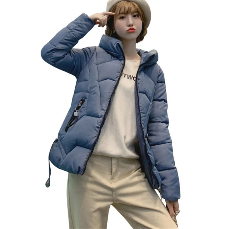 Зимнее Новое короткое хлопковое пальто женские с капюшоном маленькие хлопковые парки плюс размер женские толстые теплые студенческие пуховики хлопковые куртки 6XL F876