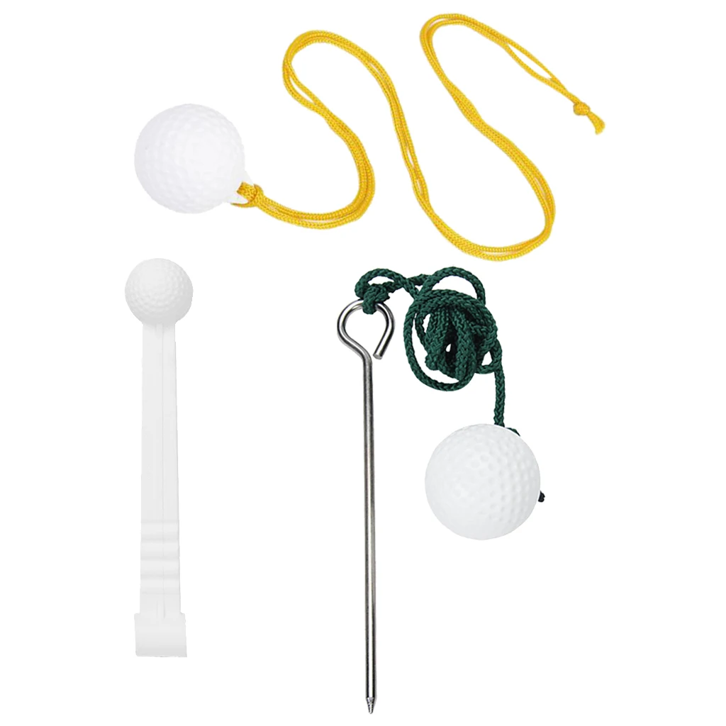 

3 Pieces/ Set Golf Swing Practice Training 40mm Ball with Rope/ Stake/ Stick 3 Types Included