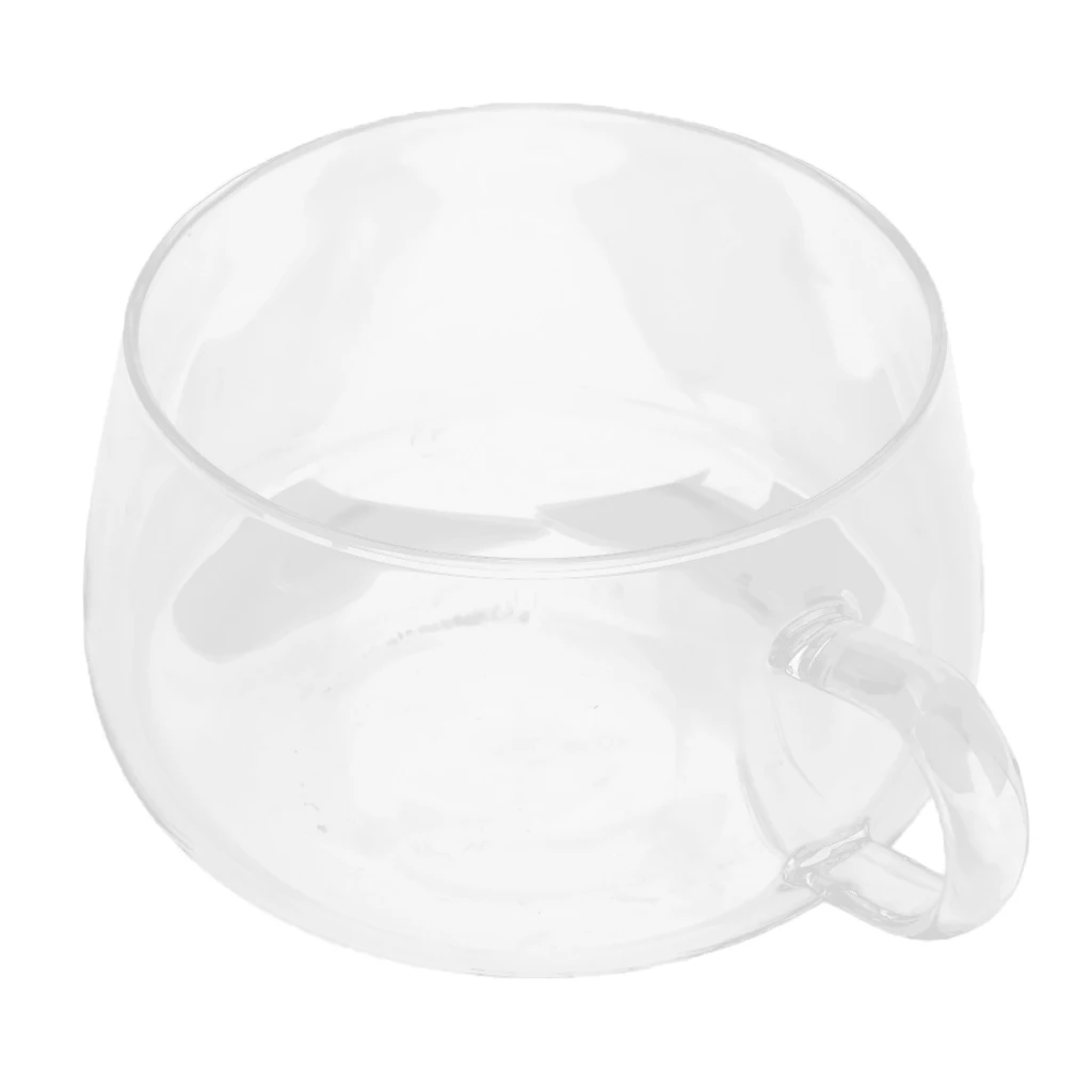 200ml Round Double Wall Layer Borosilicate Clear Drinking Cup Coffee Tea Mugs with Handle For Home Office Flower Tea Cups