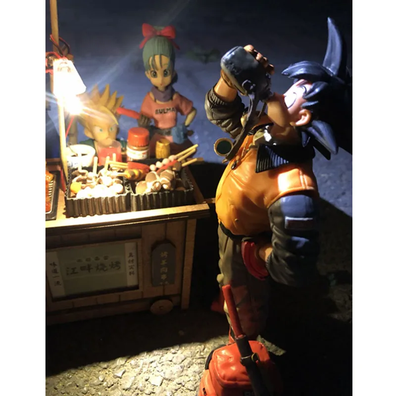 Dragon Ball Z Vegeta Bulma стволы Сон Гоку барбекю будка сцены с светодиодный светильник Статуя Фигурка модель игрушки X3504