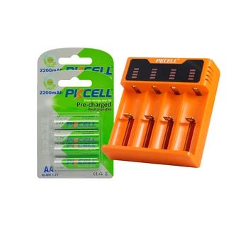 

8Pcs 2200mAh 1.2V NIMH AA Rechargeable Battery LSD Pre-charged Batteries + Charger 4slot for NiMh NiCd AA/AAA Battery
