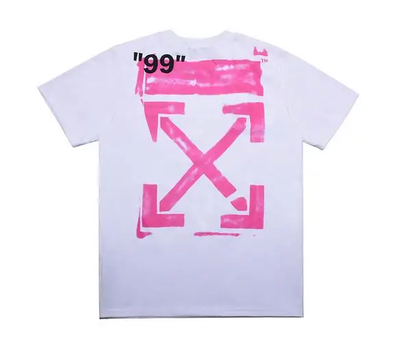 Европейская американская 19SS Off-White OW граффити стрелы пара влюбленных моделей Повседневная модная хлопковая Футболка с круглым вырезом и коротким рукавом