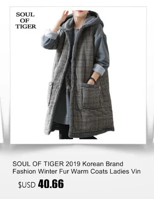 SOUL OF TIGER, корейская мода, зимние плотные теплые пальто, женские повседневные жилеты с хлопковой подкладкой, женские свободные Безразмерные жилеты