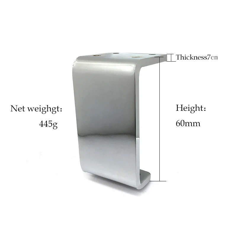 1pc sliver 6cm Черная Серебристая квадратная металлическая мебельная ножка, фурнитура для ног, подставка для шкафа, кофейный столик кресло, ТВ шкаф, диван-кровать, шкафы - Цвет: 1pc sliver 6cm