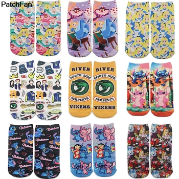 

A3136 Patchfan Cartoon Funny 90s Anime Printed Women Men Low/Short Socks Ankle Kawaii Party Favor Cosplay Gifts Decoration