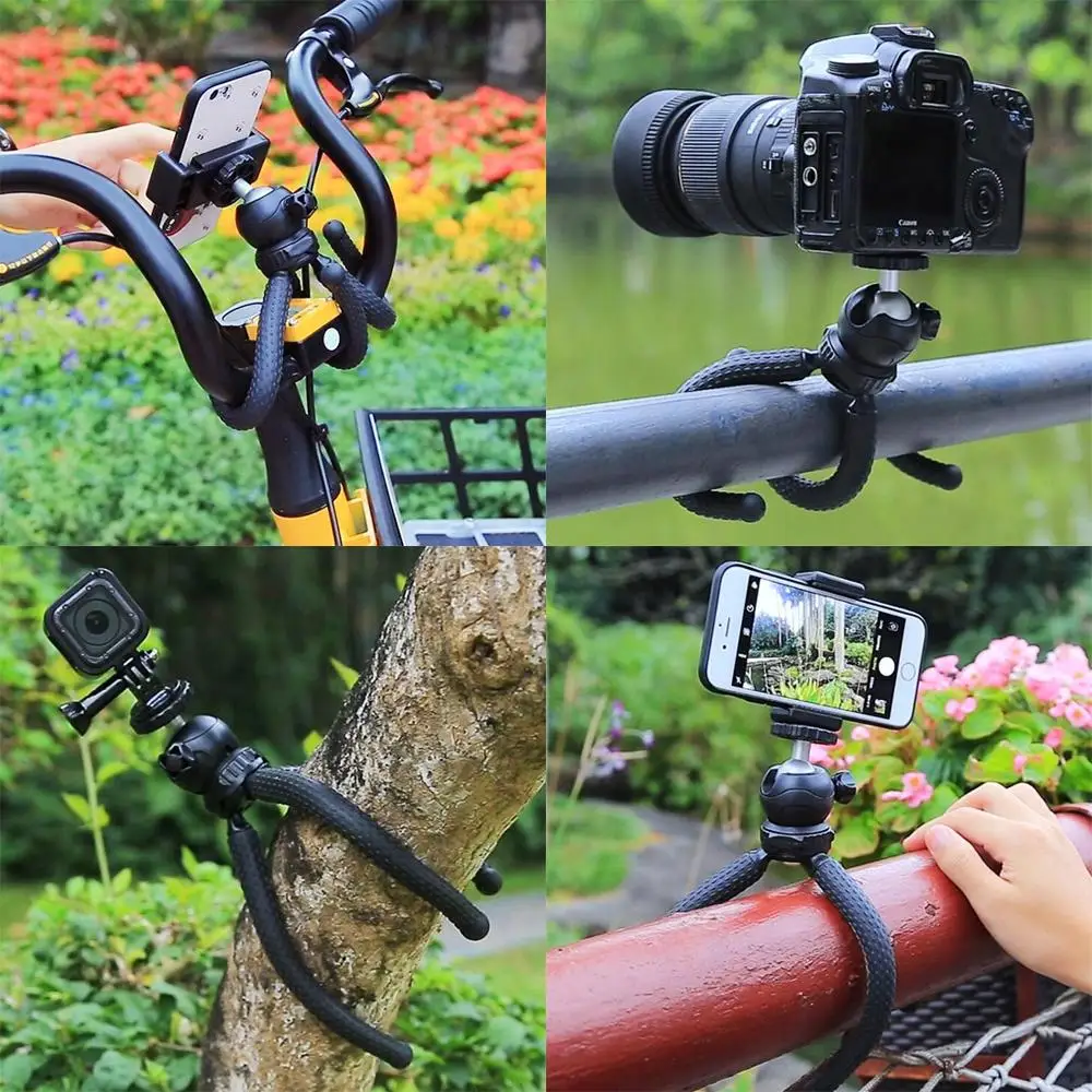 25cm/30cm Mini Octopus Flexible Tripod with Ball Head for Canon/Nikons/Sonys DSLR GoPro8 7 6 Cellphone iphone11 9 7 X Redmi7