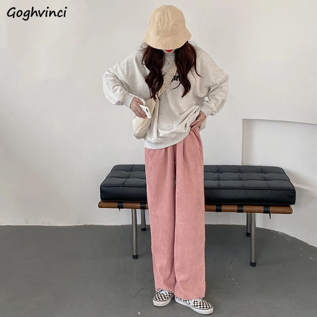 Women's Korean Fashion Tie-dye Corduroy Straight Pants – Kawaiifashion