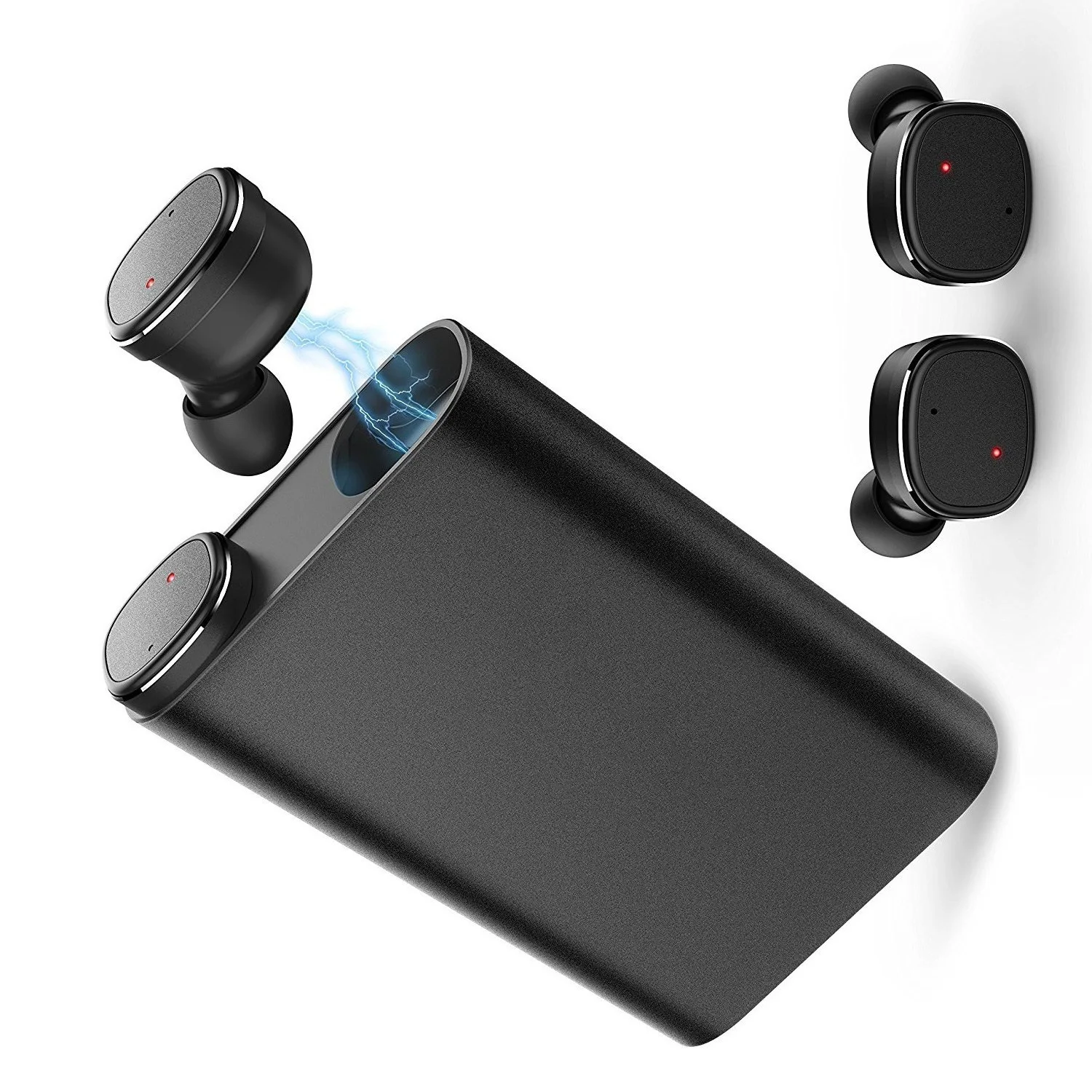

FMJ-D05 Dual Handle Wireless TWS Bluetooth Earphones Mini Extra Small Sports Running Belt Mobile Power Factory Direct Selling