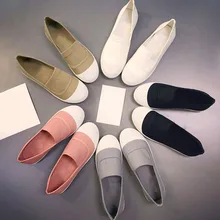 Женские низкие туфли без каблуков; парусиновые женские кроссовки; женские лоферы без шнуровки на мягкой подошве; женская однотонная обувь для девочек; Прямая поставка;