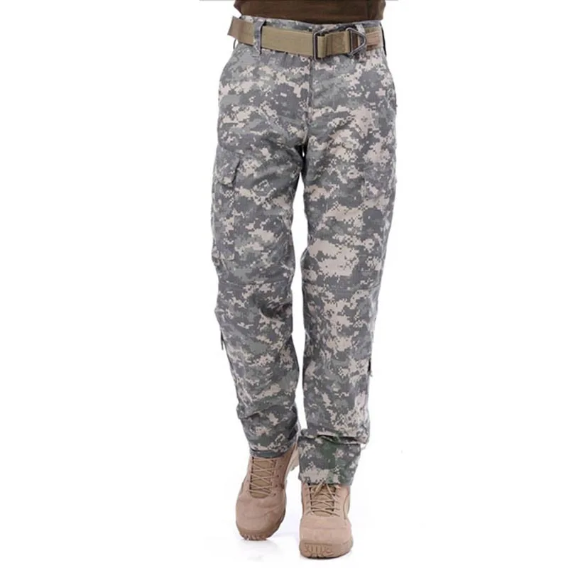 Тактические камуфляжные брюки; армейская одежда; военные брюки-карго с несколькими карманами; мужские тренировочные брюки; охотничья уличная форма - Цвет: acu
