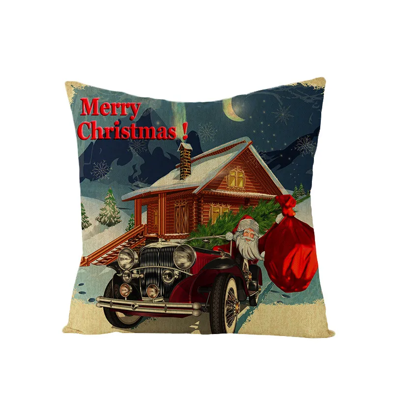 Fuwatacchi Merry Christmas льняные наволочки для подушек Снежный дом наволочки для подушек красочные домашние диванные декоративные наволочки 45x45 см - Цвет: PC11405