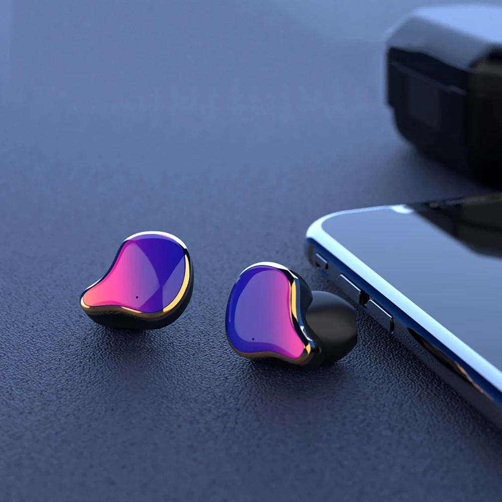 Стерео TWS Bluetooth V5.0 наушники мини беспроводные наушники светодиодный дисплей Спорт Hi-Fi гарнитура Handfree с зарядным устройством power Bank