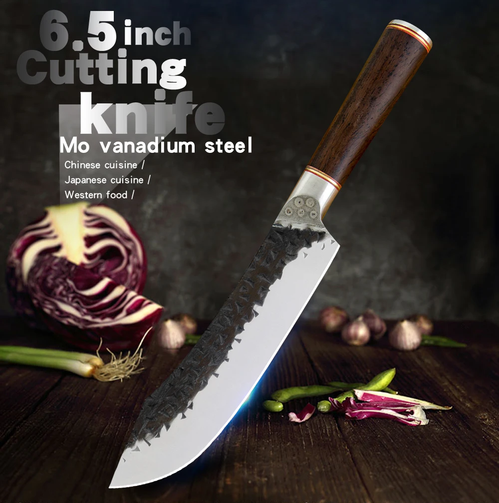 CBXG10421钼钒钢圆形黑檀木柄6.5寸发黑锤纹钢头小切肉刀5cr15英_02