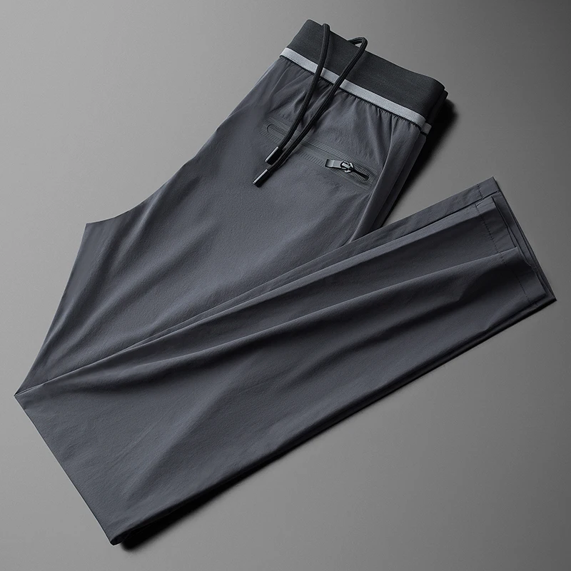 

Spring Thin Mens Luxury Solid Color Elastic Waist Male Pants Plus Size 29-40 Fashion Slim Fit Casual Men's Trousers