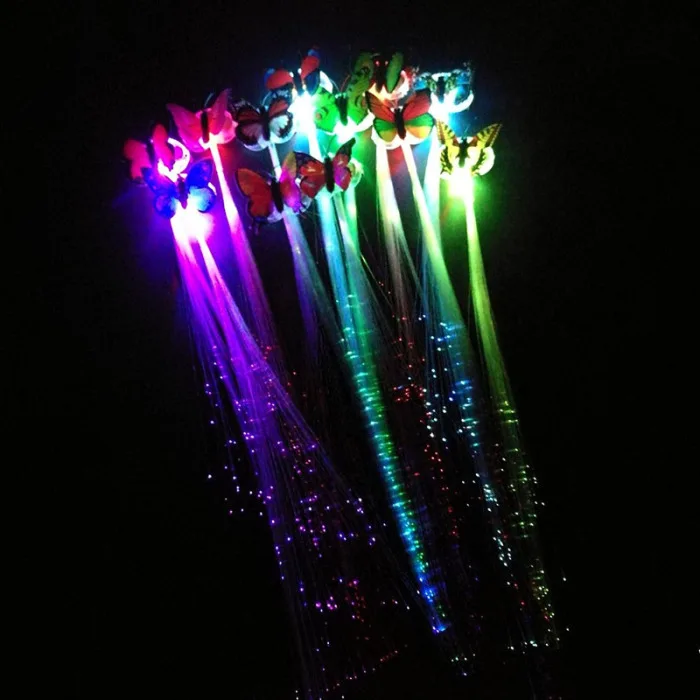 Красочный Светодиодный светящийся флэш парики зажим для косичек шпилька шоу Год Вечерние Рождественский Декор JS11