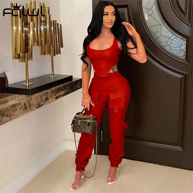 Red latex two piece pants Clearance