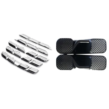

1 Set Car Front Grille Cover Trim Molding Protector Sticker & 2 Pcs Car Rear Seat Air Condition Duct Outlet Cover