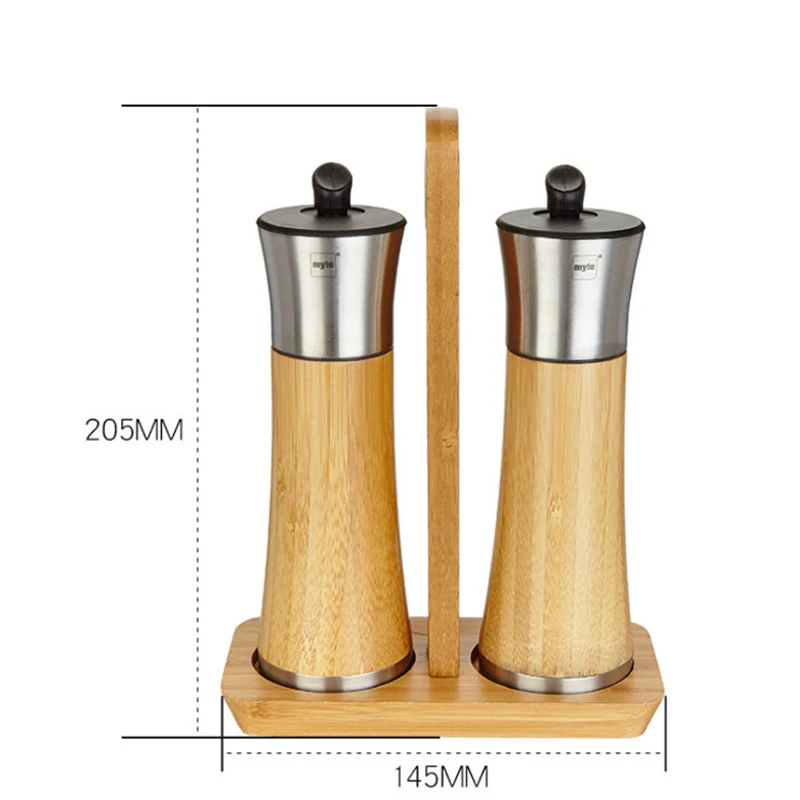 

80ML Spice Jars Organizer Bamboo Spice Rack with Revolving Countertop Holder Set of 2 Containers Oil and Vinegar Bottle Set