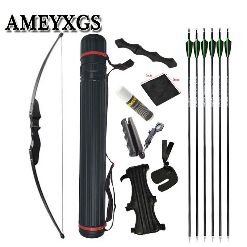 30/40lbs Archery Recurve Bow Set Carbon Arrows Arrow Quiver Arrow Rest