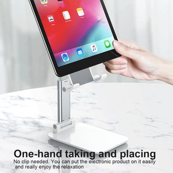 

Folding Metal Desk Moblie Phone Tablet Holder Adjustable Cell Phone Stand Support Telephone Tablet Extendable Phone Holder