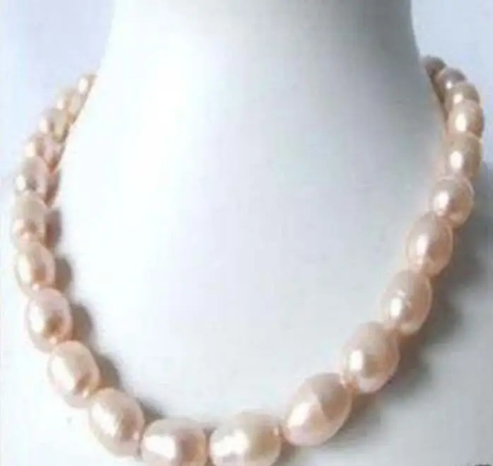 Jewelry Pearl Necklace Charming Hand Made Genuine Huge 10-11mm Pink baroque pearl 18'' Free Shipping | Украшения и