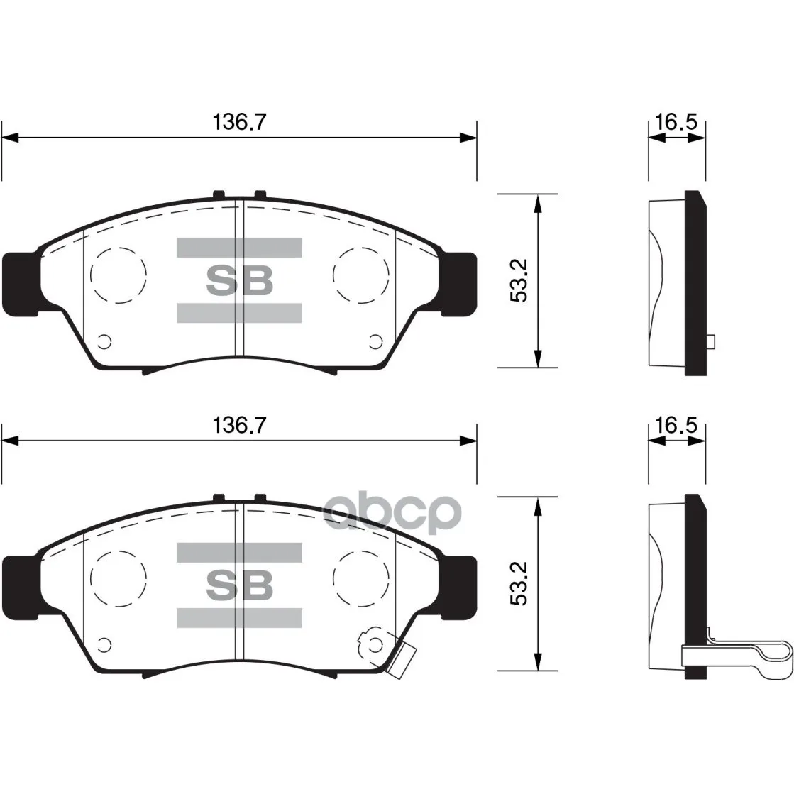 Колодки Тормозные Suzuki Liana 02 Передние Sangsin Brake Sp1541 Sangsin brake арт. SP1541