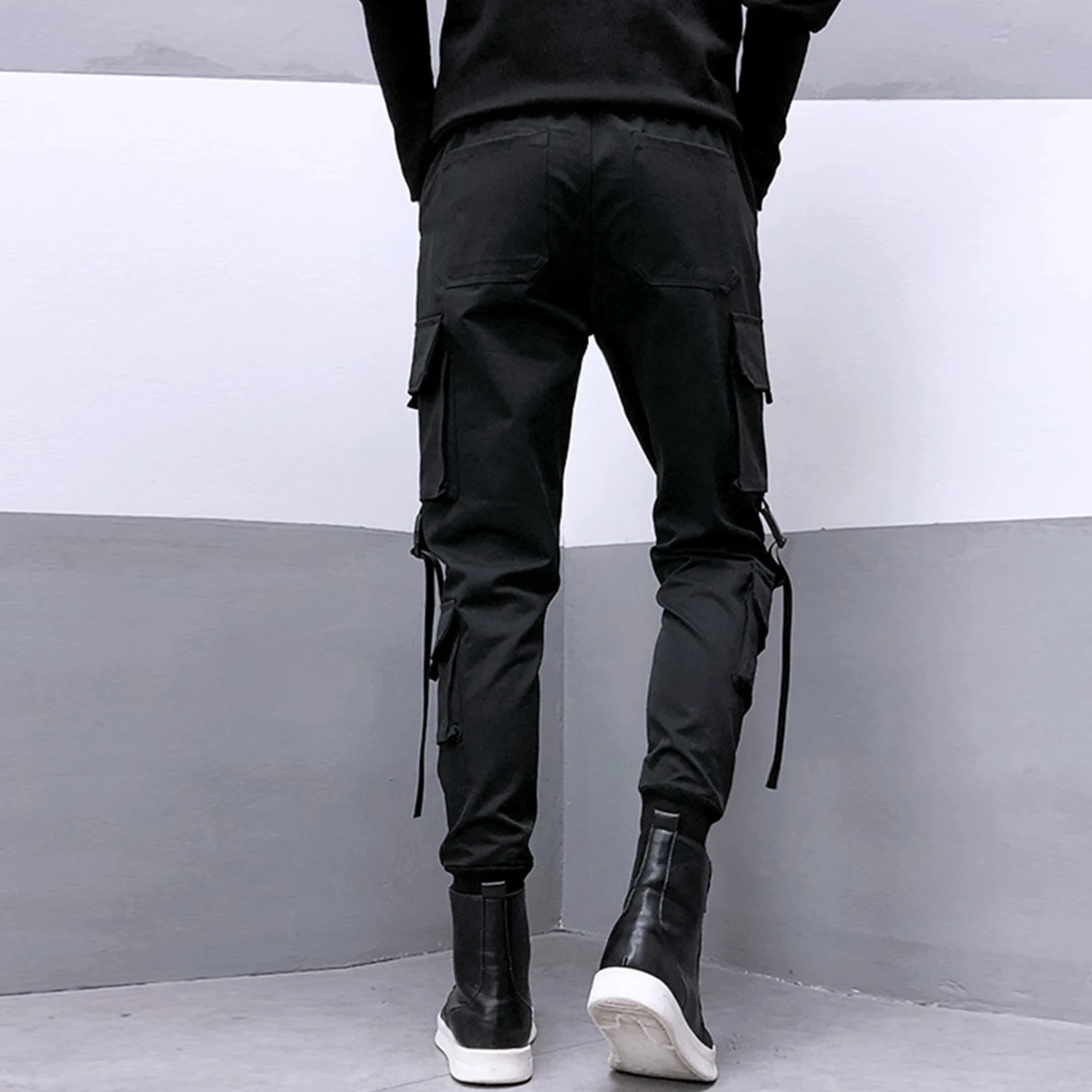 AELFRIC хип-хоп штаны-шаровары с несколькими карманами и лентами, брюки-карго, мода, Харадзюку, Повседневная Уличная одежда, мужские брюки для бега, большие размеры