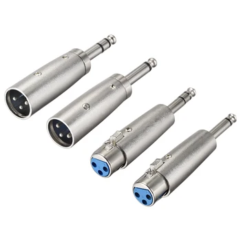 

uxcell XLR to 1/4" TRS Adapter Gender Changer XLR to 6.35mm Coupler Adapters Microphones Plug In Audio Connector Mic Plug